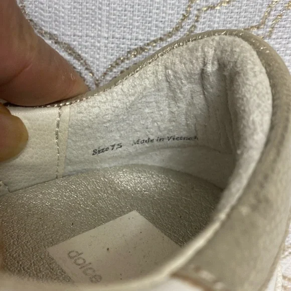Dolce Vita Gold and White Sneakers with Metallic Accents - Picture 7 of 10